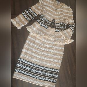 NWOT St John Matching Boho Skirt Suit Small